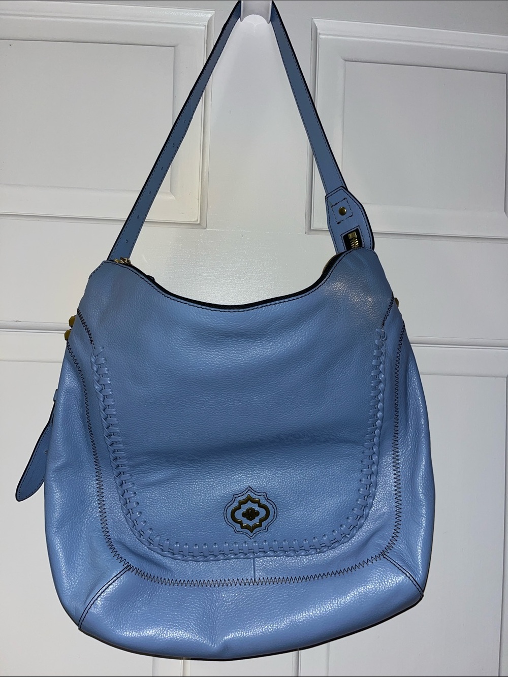 OrYany Blue Leather Hobo Shoulder Bag